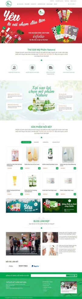 Website Thế giới mỹ phẩm Natural