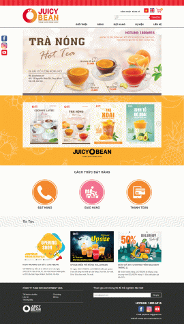 Website cửa hàng đồ uống JUICYBEAN