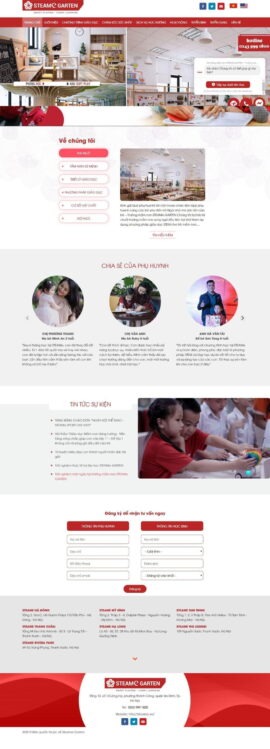 Website giáo dục Mầm non song ngữ Steame Graten