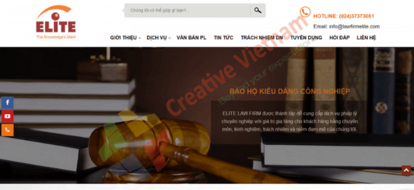 Website công ty luật ELITE được Creative VIệt Nam giúp tăng lượng khách hàng đến với văn phòng