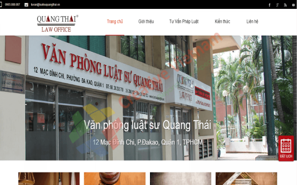 Mẫu thiết kế web luật sư Quang Thái