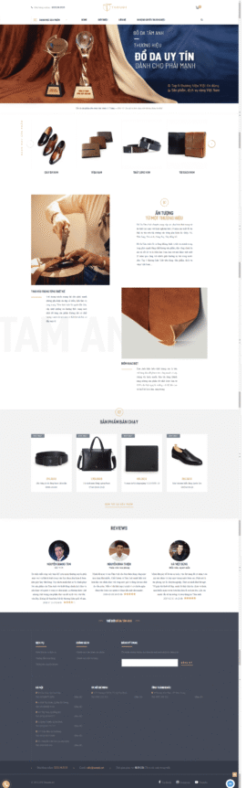 Website thời trang đồ da nam Tâm anh