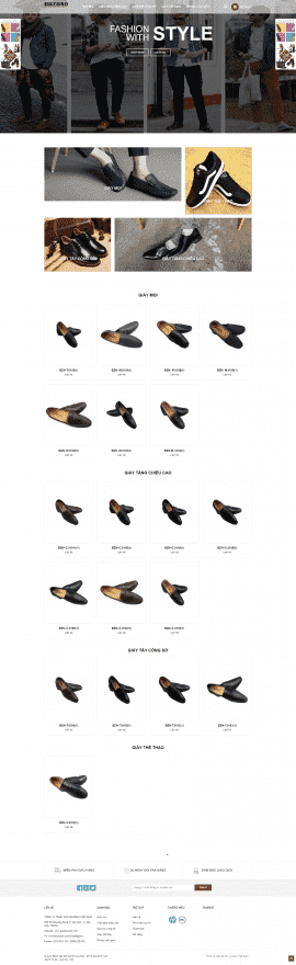 Mẫu Website Giày da