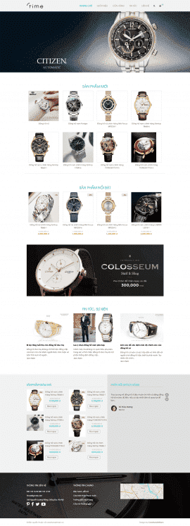 Mẫu website cửa hàng đồng hồ