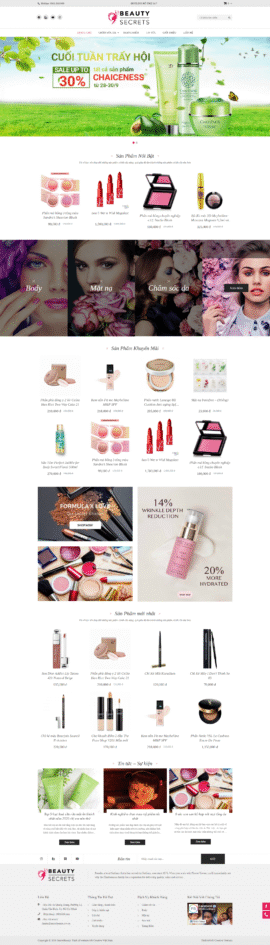 Mẫu Website Mỹ phẩm trọn gói