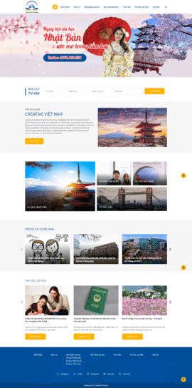 Mẫu website du học