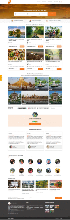 Mẫu website du lịch Best price travel