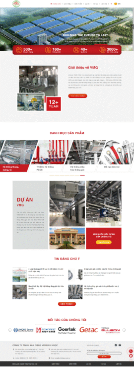 Website Công ty TNHH Xây dựng Vũ Minh Ngọc