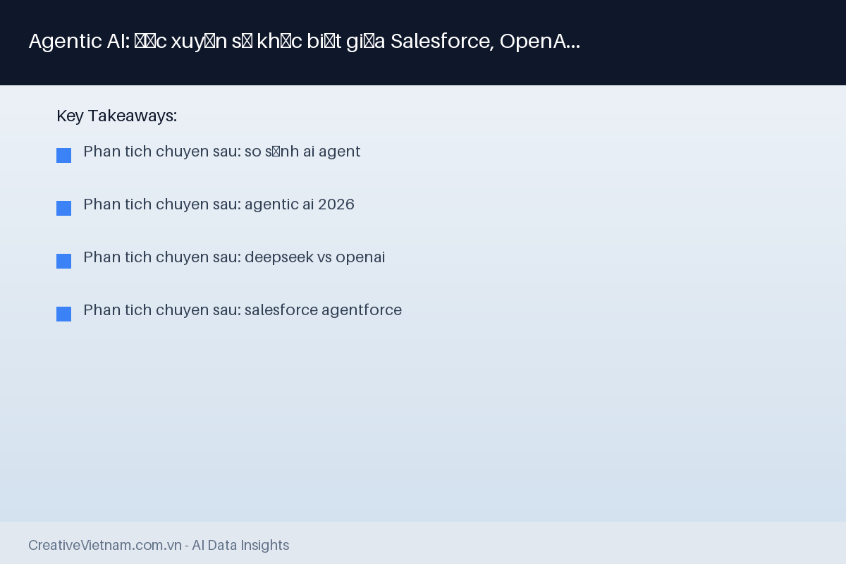 Agentic AI: Đọc xuyên sự khác biệt giữa Salesforce, OpenAI và DeepSeek 2026 2 Agentic AI: Đọc xuyên sự khác biệt giữa Salesforce, OpenAI và DeepSeek 2026 - Infographic Key Takeaways
