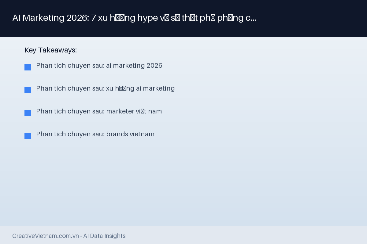 AI Marketing 2026: 7 xu hướng hype và sự thật phũ phàng cho marketer Việt - Infographic & Key Takeaways