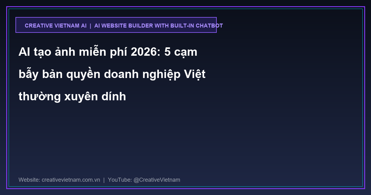 AI tạo ảnh miễn phí 2026: 5 cạm bẫy bản quyền doanh nghiệp Việt thường xuyên dính