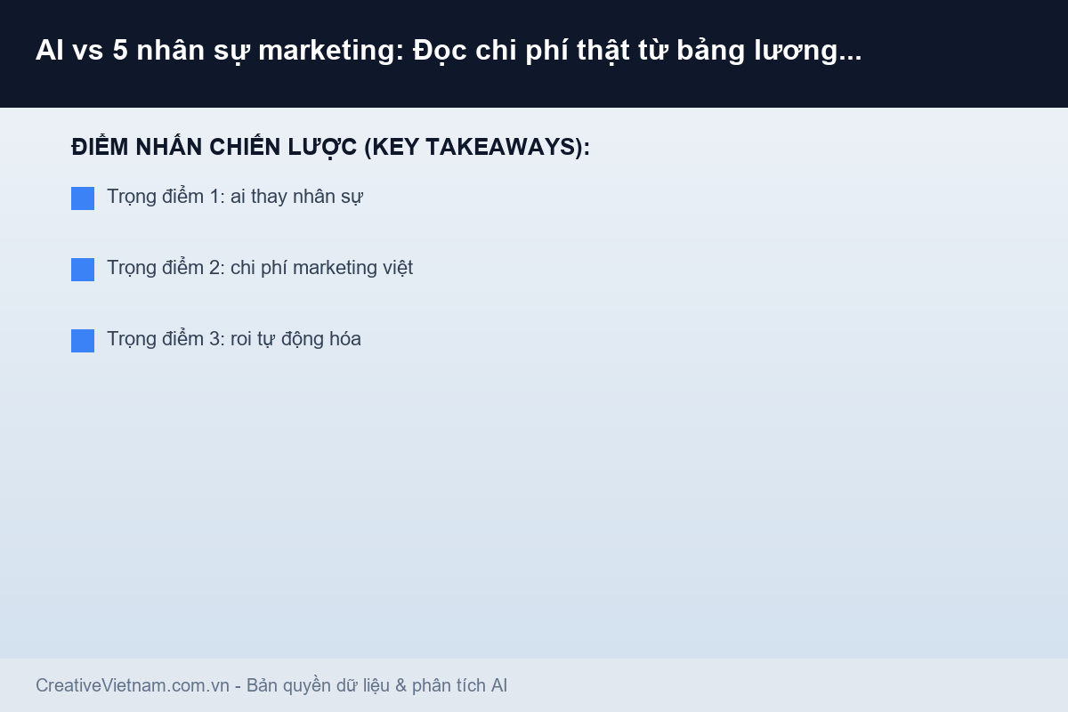 AI vs 5 nhân sự marketing: Đọc chi phí thật từ bảng lương Việt - Infographic & Key Takeaways