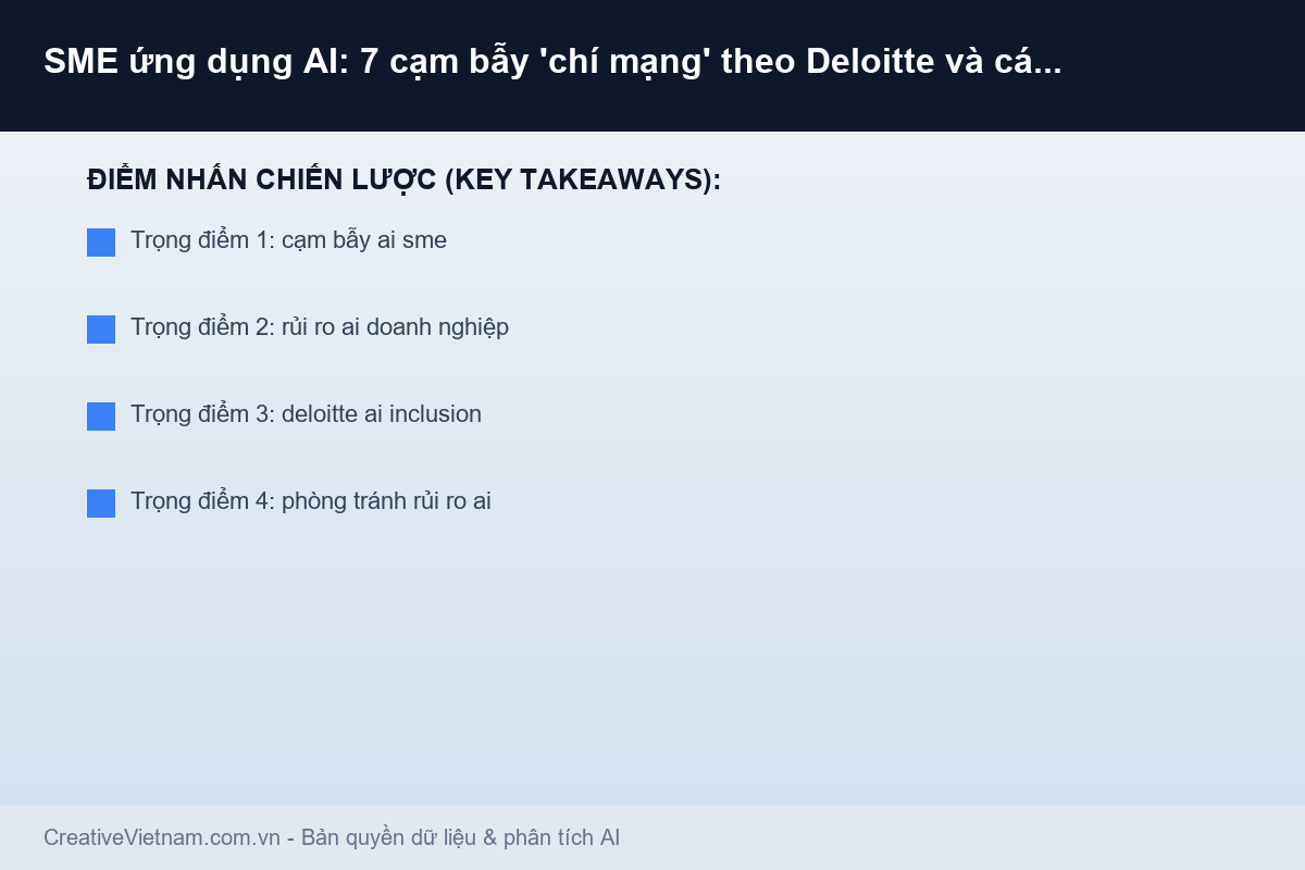 SME ứng dụng AI: 7 cạm bẫy 'chí mạng' theo Deloitte và cách phòng tránh - Infographic & Key Takeaways