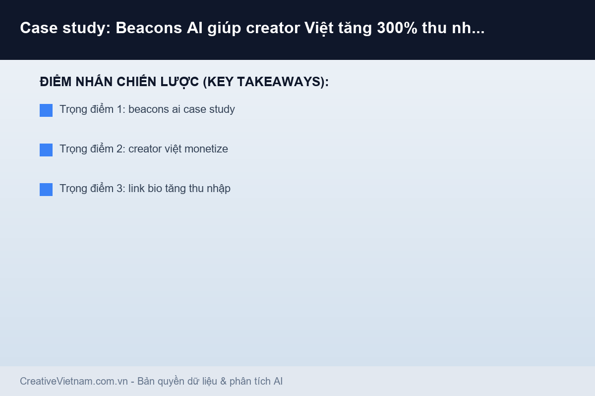 Case study: Beacons AI giúp creator Việt tăng 300% thu nhập từ link bio - Infographic & Key Takeaways