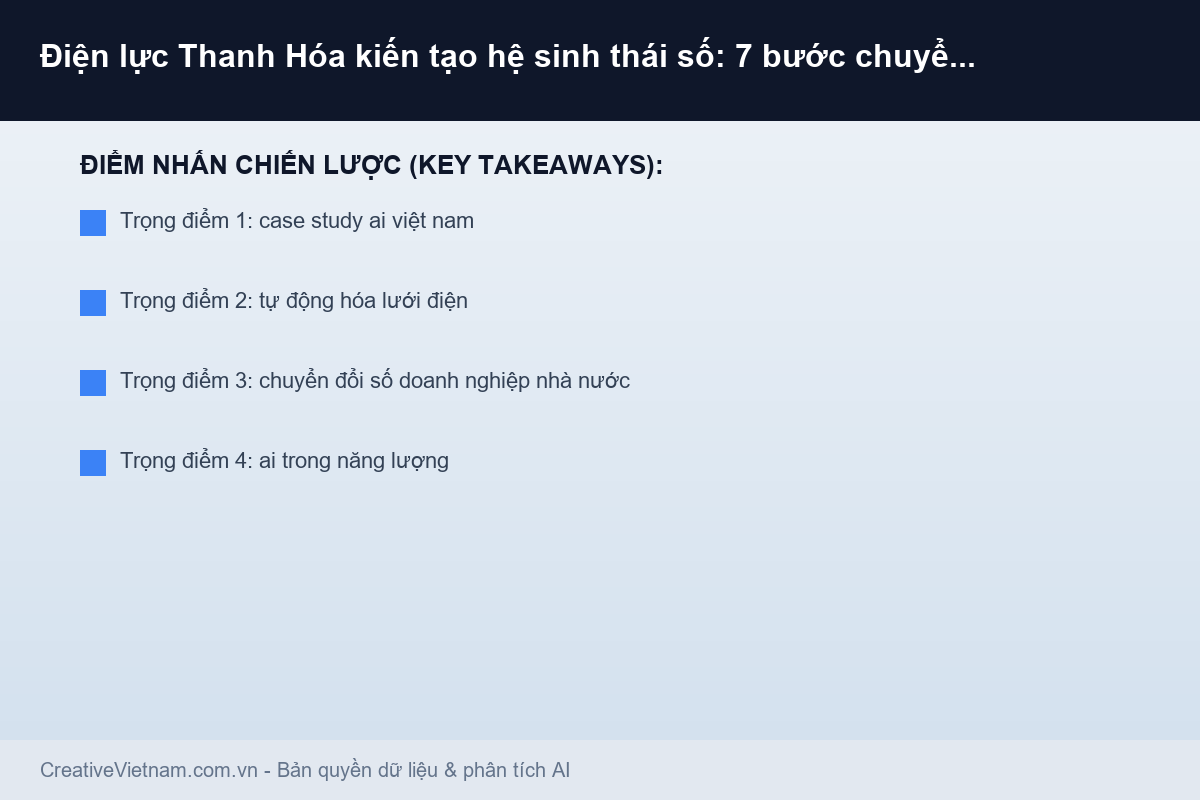 Điện lực Thanh Hóa kiến tạo hệ sinh thái số: 7 bước chuyển đổi AI lưới điện - Infographic & Key Takeaways