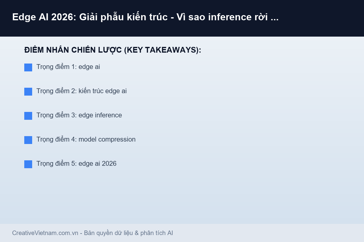 Edge AI 2026: Giải phẫu kiến trúc - Vì sao inference rời khỏi cloud? - Infographic & Key Takeaways