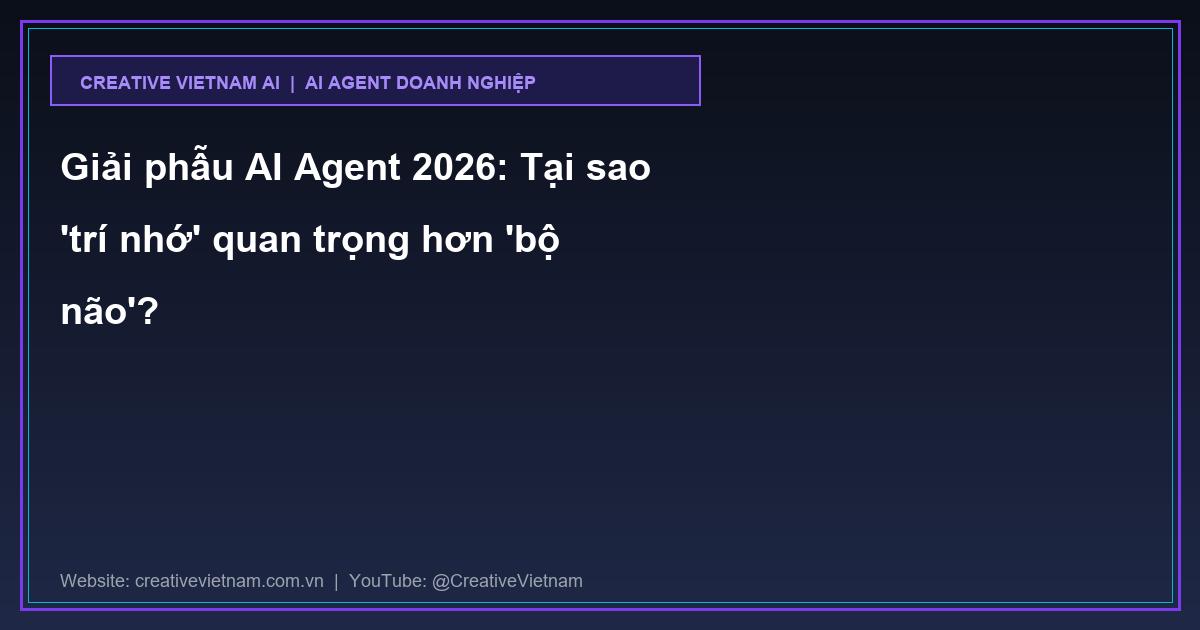 Giải phẫu AI Agent 2026: Tại sao 'trí nhớ' quan trọng hơn 'bộ não'?