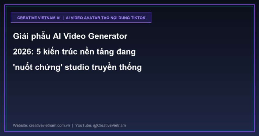 Giải phẫu AI Video Generator 2026: 5 kiến trúc nền tảng đang ‘nuốt chửng’ studio truyền thống