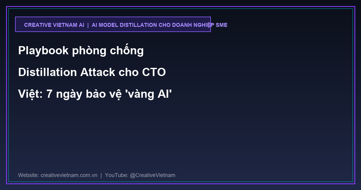 Playbook phòng chống Distillation Attack cho CTO Việt: 7 ngày bảo vệ 'vàng AI'
