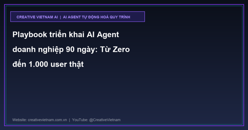 Playbook triển khai AI Agent doanh nghiệp 90 ngày: Từ Zero đến 1.000 user thật