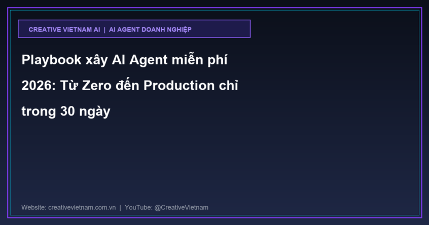 Playbook xây AI Agent miễn phí 2026: Từ Zero đến Production chỉ trong 30 ngày