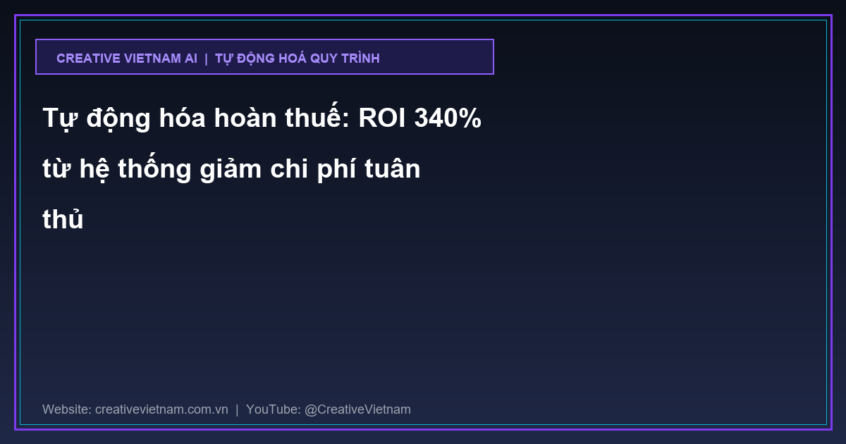 Tự động hóa hoàn thuế: ROI 340% từ hệ thống giảm chi phí tuân thủ