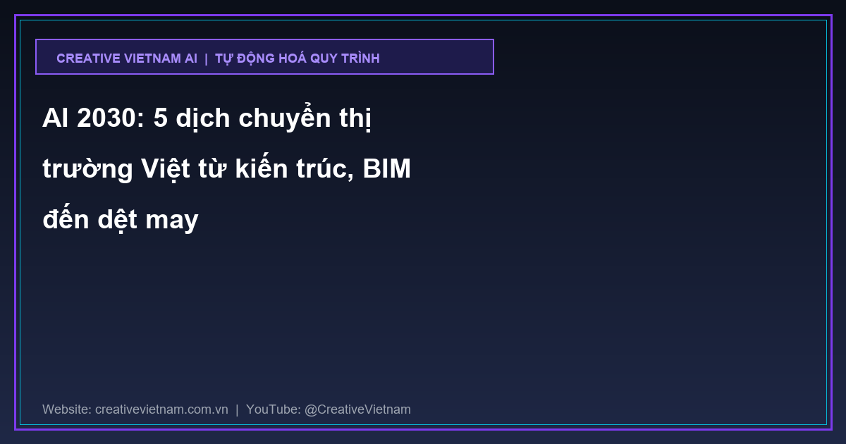 AI 2030: 5 dịch chuyển thị trường Việt từ kiến trúc, BIM đến dệt may AI 2030: 5 dịch chuyển thị trường Việt từ kiến trúc, BIM đến dệt may