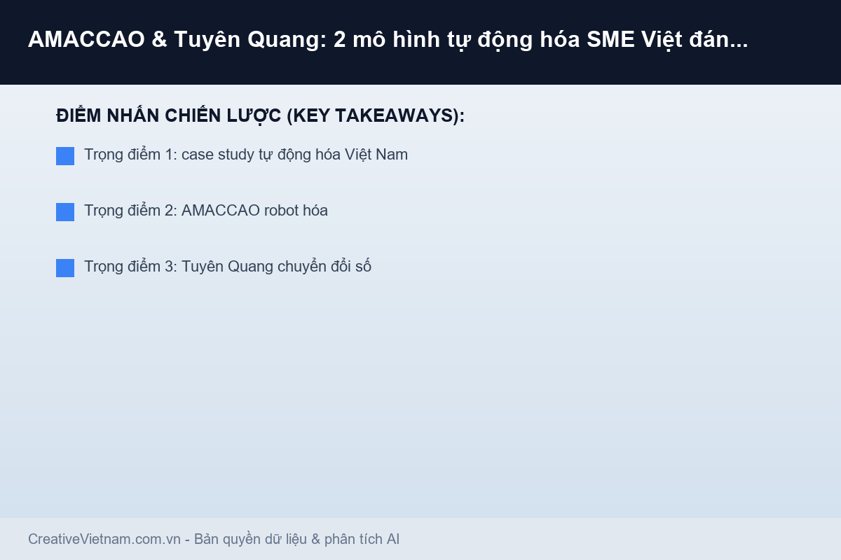 Infographic - AMACCAO & Tuyên Quang: 2 mô hình tự động hóa SME Việt đáng học AMACCAO & Tuyên Quang: 2 mô hình tự động hóa SME Việt đáng học - Infographic & Key Takeaways