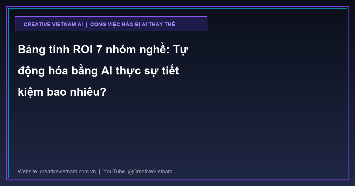Bảng tính ROI 7 nhóm nghề: Tự động hóa bằng AI thực sự tiết kiệm bao nhiêu?