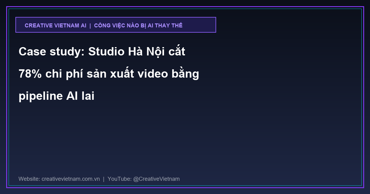 Case study: Studio Hà Nội cắt 78% chi phí sản xuất video bằng pipeline AI lai