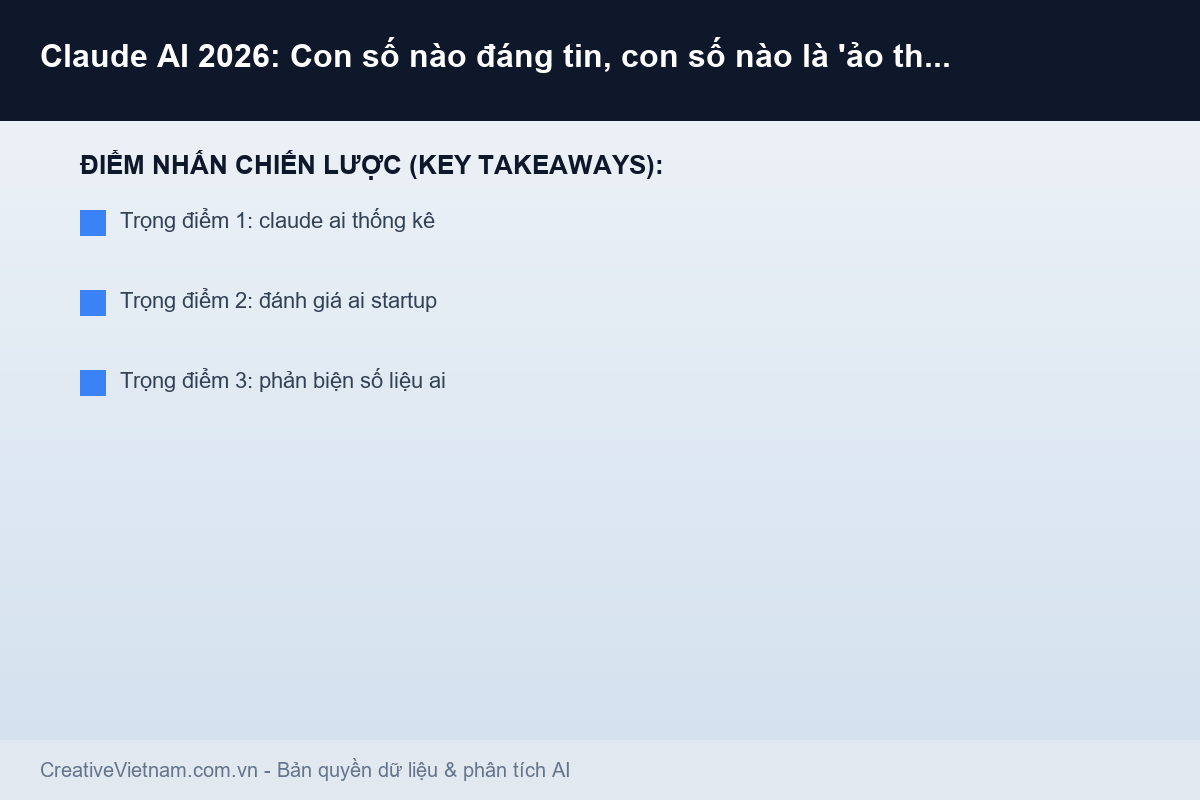 Claude AI 2026: Con số nào đáng tin, con số nào là 'ảo thuật' marketing? - Infographic & Key Takeaways