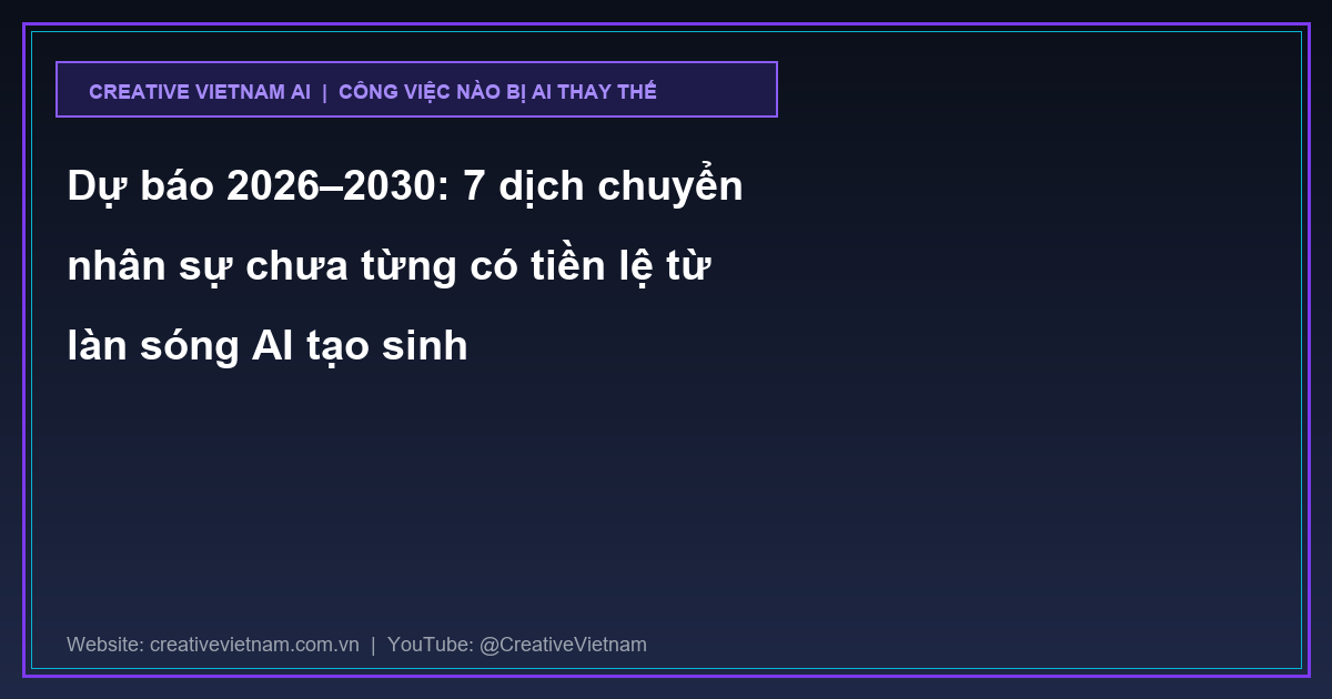 Dự báo 2026–2030: 7 dịch chuyển nhân sự chưa từng có tiền lệ từ làn sóng AI tạo sinh