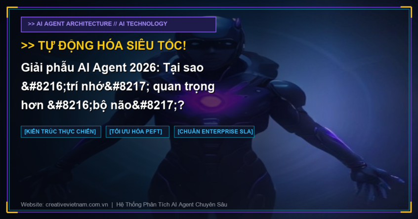 Giải phẫu AI Agent 2026: Tại sao ‘trí nhớ’ quan trọng hơn ‘bộ não’?