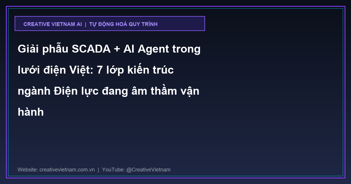 Giải phẫu SCADA + AI Agent trong lưới điện Việt: 7 lớp kiến trúc ngành Điện lực đang âm thầm vận hành Giải phẫu SCADA + AI Agent trong lưới điện Việt: 7 lớp kiến trúc ngành Điện lực đang âm thầm vận hành