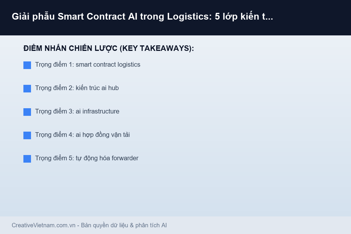 Giải phẫu Smart Contract AI trong Logistics: 5 lớp kiến trúc mới - Infographic & Key Takeaways