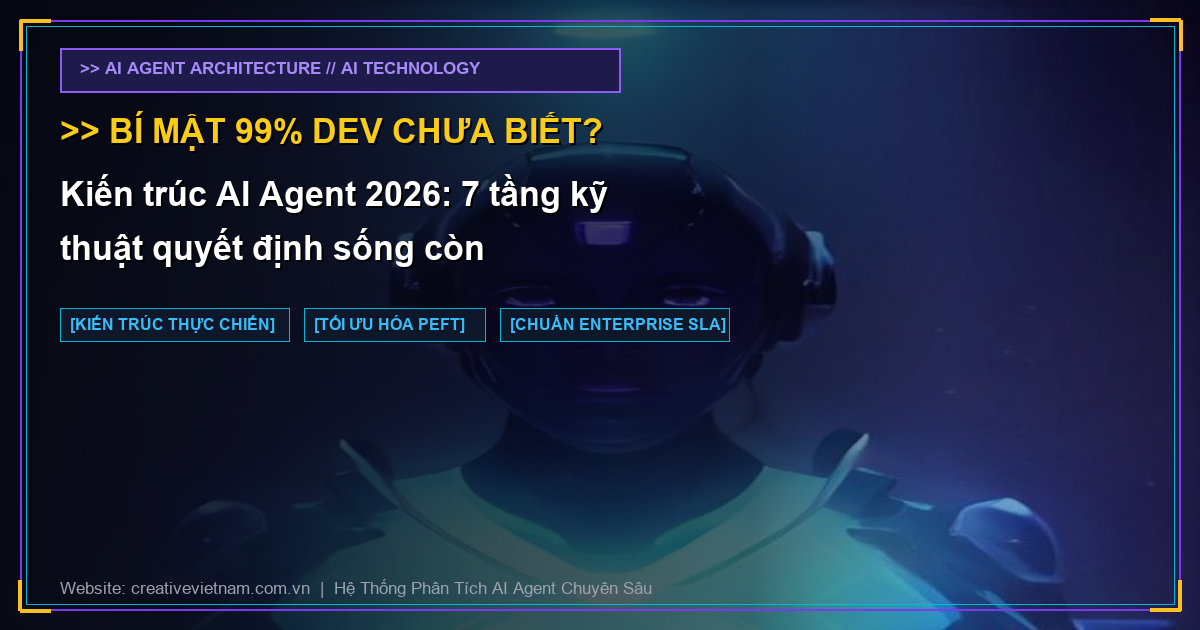 Kiến trúc AI Agent 2026: 7 tầng kỹ thuật quyết định sống còn Kiến trúc AI Agent 2026: 7 tầng kỹ thuật quyết định sống còn