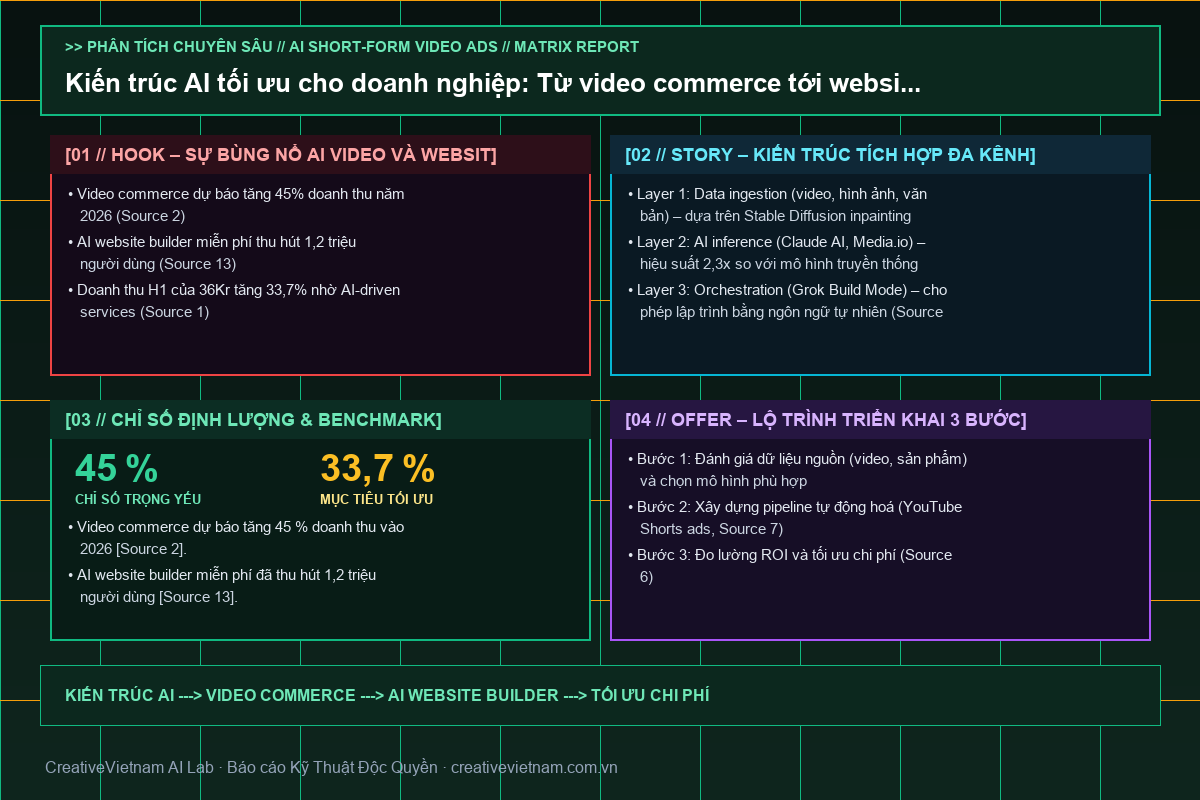 Kiến trúc AI tối ưu cho doanh nghiệp: Từ video commerce tới website tự động - Infographic & Key Takeaways