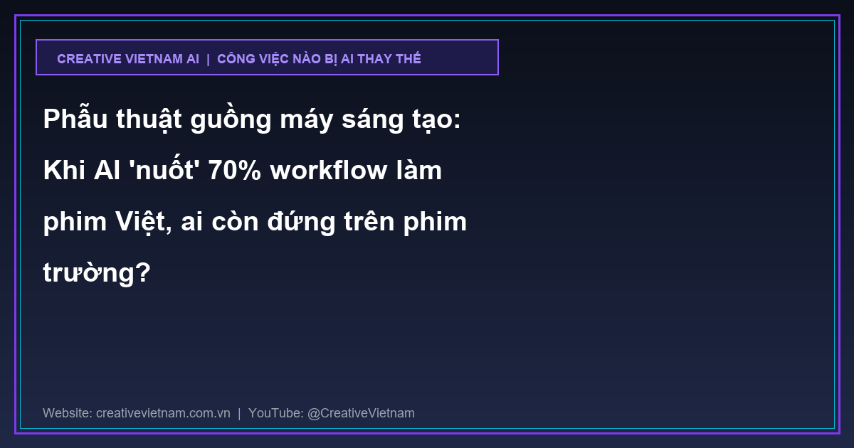 Phẫu thuật guồng máy sáng tạo: Khi AI 'nuốt' 70% workflow làm phim Việt, ai còn đứng trên phim trường? Phẫu thuật guồng máy sáng tạo: Khi AI 'nuốt' 70% workflow làm phim Việt, ai còn đứng trên phim trường?