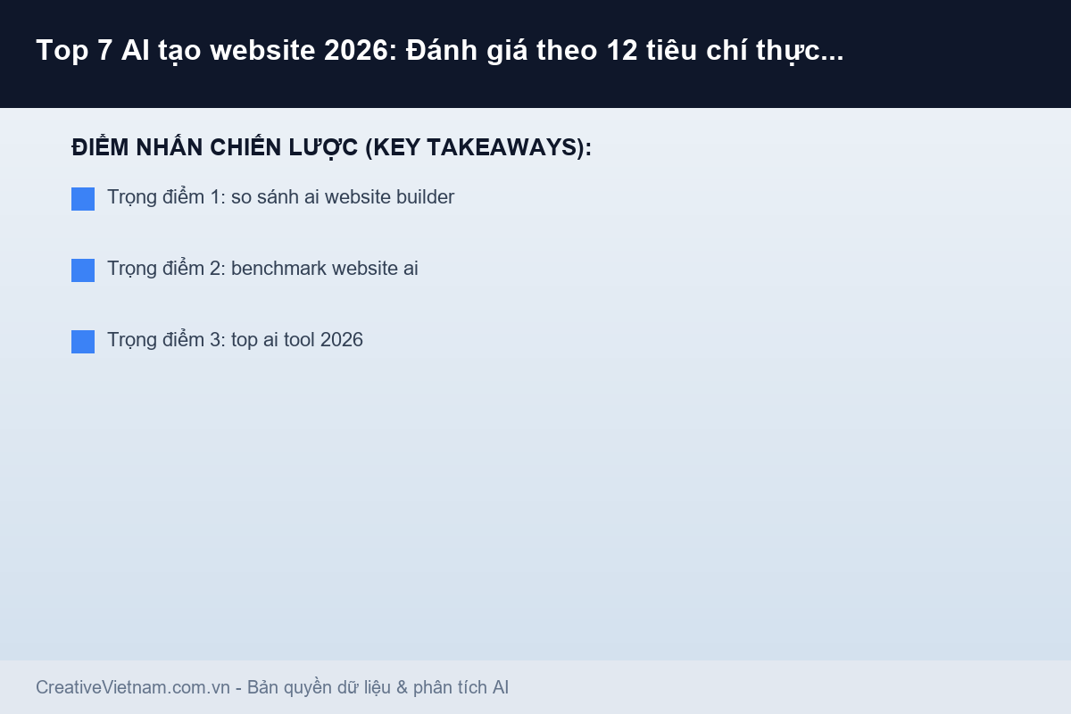 Infographic - Top 7 AI tạo website 2026: Đánh giá theo 12 tiêu chí thực chiến Top 7 AI tạo website 2026: Đánh giá theo 12 tiêu chí thực chiến - Infographic & Key Takeaways