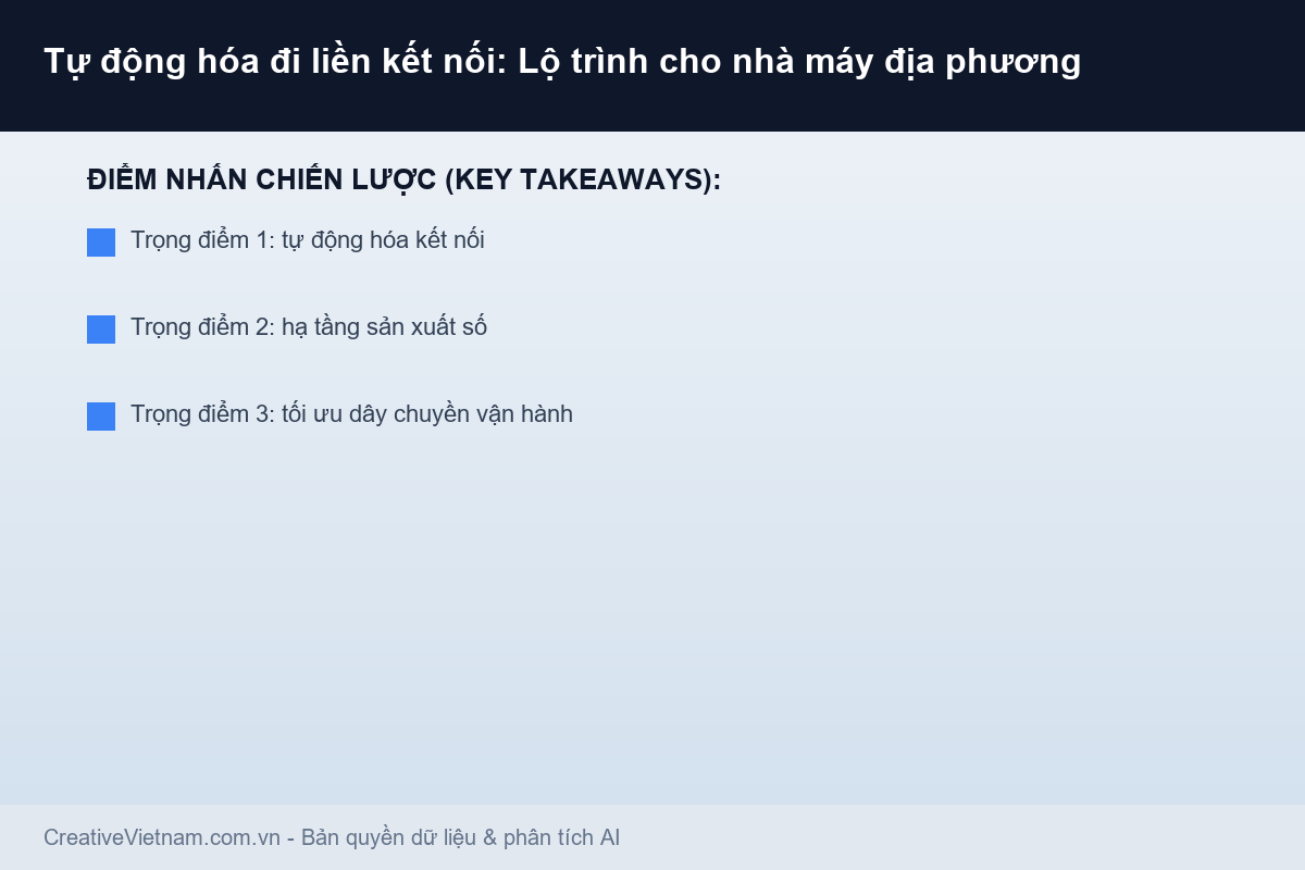 Tự động hóa đi liền kết nối: Lộ trình cho nhà máy địa phương - Infographic & Key Takeaways