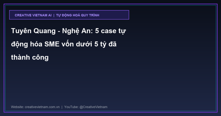 Tuyên Quang – Nghệ An: 5 case tự động hóa SME vốn dưới 5 tỷ đã thành công