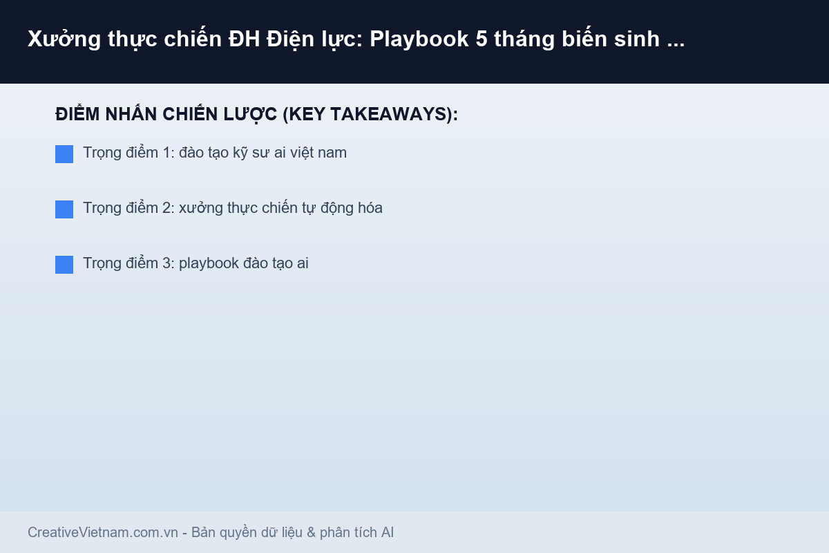 Xưởng thực chiến ĐH Điện lực: Playbook 5 tháng biến sinh viên thành kỹ sư AI tự động hóa - Infographic & Key Takeaways